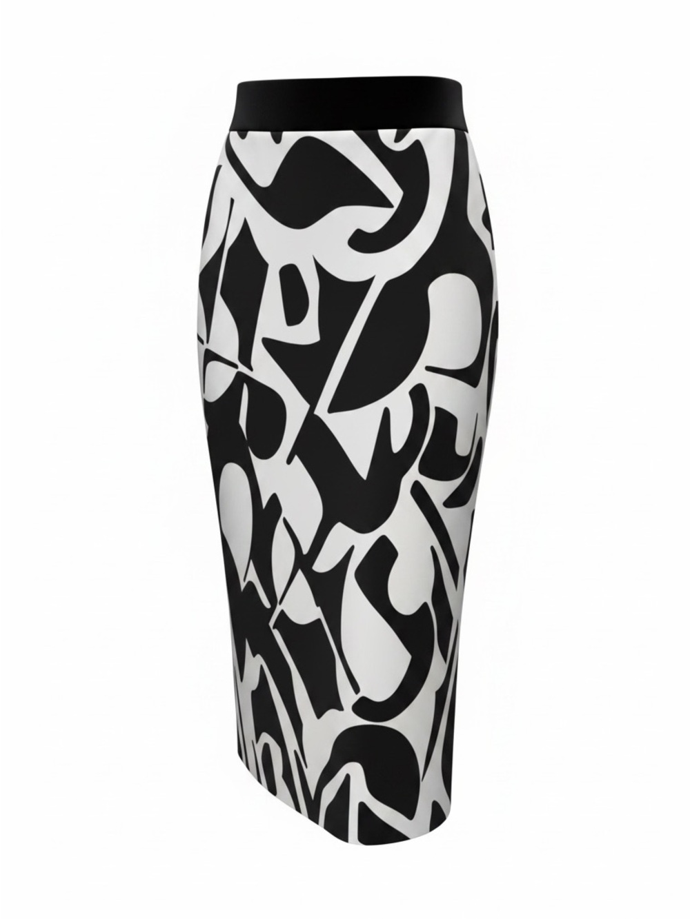 Joseph Ribkoff Abstract navy blue White Pencil Skirt Graphic Print
